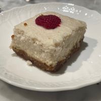 Vegan cheesecake (made of coconut) at Kafé Plattan in Stockholm