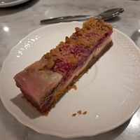 Raspberry cheesecake at Kafé Plattan in Stockholm