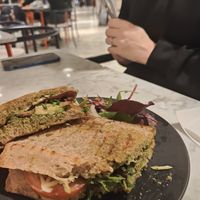 Pesto sandwich at Kafé Plattan in Stockholm