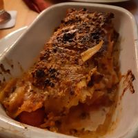 Vegan lasagna with lentil bolognese, vegetables and vegan cheese 😋 at Café Miche in Diekirch