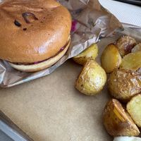 Truffle burger   at Plant Food in Aarhus