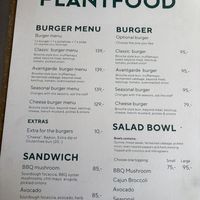 Menu as of May 2025  at Plant Food in Aarhus