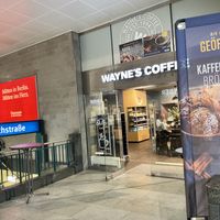 entrance at subway, tram & train station at Wayne's Coffee in Berlin