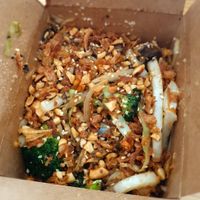 Mushroom woked fresh noodles at Street Chow - Vietnamese Eats in Lisbon