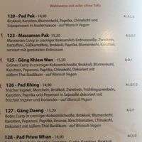 Menü  at Muang Thai in Ingolstadt