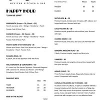 Menu at Chica Bonita - Publika in Kuala Lumpur