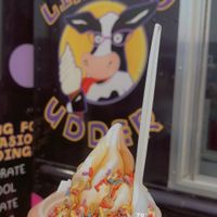 At their food truck at a farmers market by the water  at Like No Udder in Providence