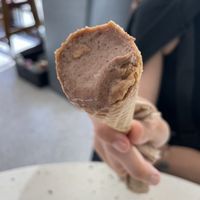Chocolate hard ice cream gf cone  at Like No Udder in Providence