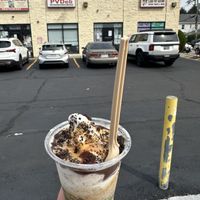 Soft serve with peanut butter sauce, Oreos, and chocolate sauce   at Like No Udder in Providence