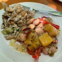 White bean & golden beet salad + roasted cauliflower & hazelnut salad  at Kentucky Native Cafe in Lexington