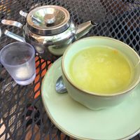 Turmeric green tea with oat milk at Eden Alley Cafe in Kansas City