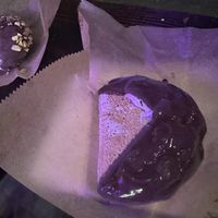 Vegan blueberry lavender taco  at Rocko's Ice Cream Tacos in Santa Clara