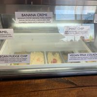 2 of 4 vegan ice cream flavors  at Rocko's Ice Cream Tacos in Santa Clara