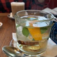 Fresh ginger tea at Cafe Landwer - Cleveland Circle in Boston