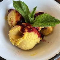 Mango ice cream (vegan)  at Cafe Landwer - Cleveland Circle in Boston