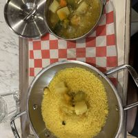 Vegan couscous with chickpea stew  at Cafe Landwer - Cleveland Circle in Boston
