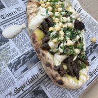 Vegan shawarma on focaccia actually unbelievable   at Cafe Landwer - Cleveland Circle in Boston