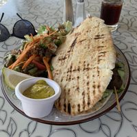 Vegan souvlaki with gorgeous side salad  at The Forest in Oroklini