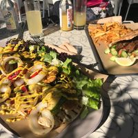 Vegan Kebab and Souvlaki - huge portions. „They dont do small“ 😋 at The Forest in Oroklini