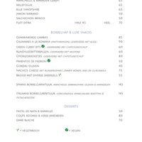 Menu with vegan options at Raaks in Den Burg