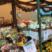 Flowers and produce at Monterey Market in Berkeley