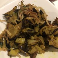 Brindal (aubergine) bhaji  at Mahdi Lounge in Rye