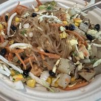 Build your own tofu bowl with sweet potato noodles and super green salad base  at BIBIBOP in Centerville
