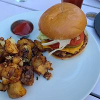 Smash burger at MILA in Vancouver