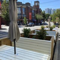 Nice outdoor dining  at MILA in Vancouver