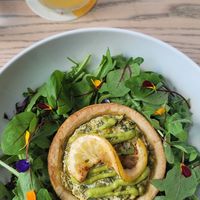 Pea Tart at MILA in Vancouver