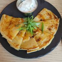 Sour Cream & Scallion Pancake at MILA in Vancouver