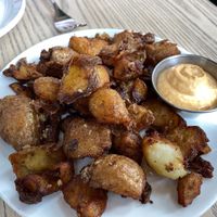 Smashed potatoes   at MILA in Vancouver