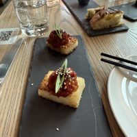 Tuna crispy sushi from Watermelon.  at MILA in Vancouver