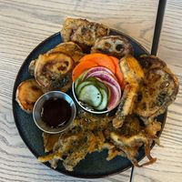 Tempura and Japanese pickle plate at MILA in Vancouver