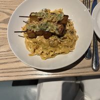 Miso carbonara   at MILA in Vancouver