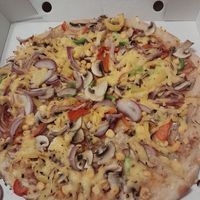 The "Vegetarian" Pizza with Vegan Cheeze at Cromer Pizza House in Cromer