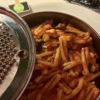 Fusili with eggplant and vegan provolone   at Ciro and Sons in Florence