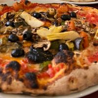 pizza con verdure with vegan mozzarella   at Ciro and Sons in Florence