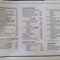 Speisekarte at Ping Pong in Vienna