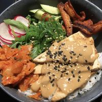 Kimchi and tofu bibimbap at Vrutal - Poblenou in Barcelona