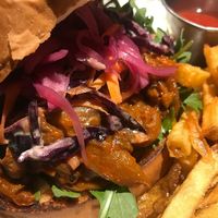 Mushroom burger at Vrutal - Poblenou in Barcelona