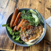 bibimbap! DELICIOUS!!  at Vrutal - Poblenou in Barcelona