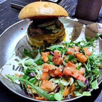 Double smashed burger at Vrutal - Poblenou in Barcelona