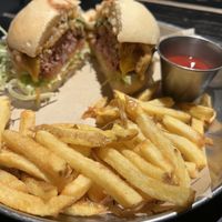 Blind date burger with fries   at Vrutal - Poblenou in Barcelona