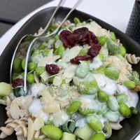 Caesar chicken with pasta instead of salad   at Yuícery - Ehrenstraße in Cologne