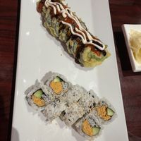 Vegan Spicy tuna and fried veggie roll. Yum!  🤤  at Yanagi Sushi in Gilbert