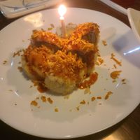 Restaurant surprised us with a birthday roll at Yanagi Sushi in Gilbert