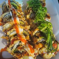 Moonsoon rolls. Right: vegan shrimp one at Yanagi Sushi in Gilbert