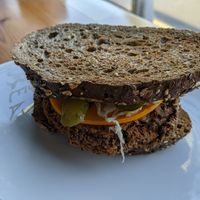 vegan Reuben sandwich at Mudsharks Coffee Bar in Courtenay