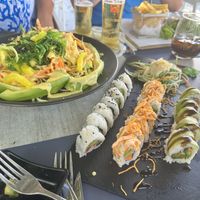 Mango salad with seaweed. Sushi   at Hippocampus in Protaras
